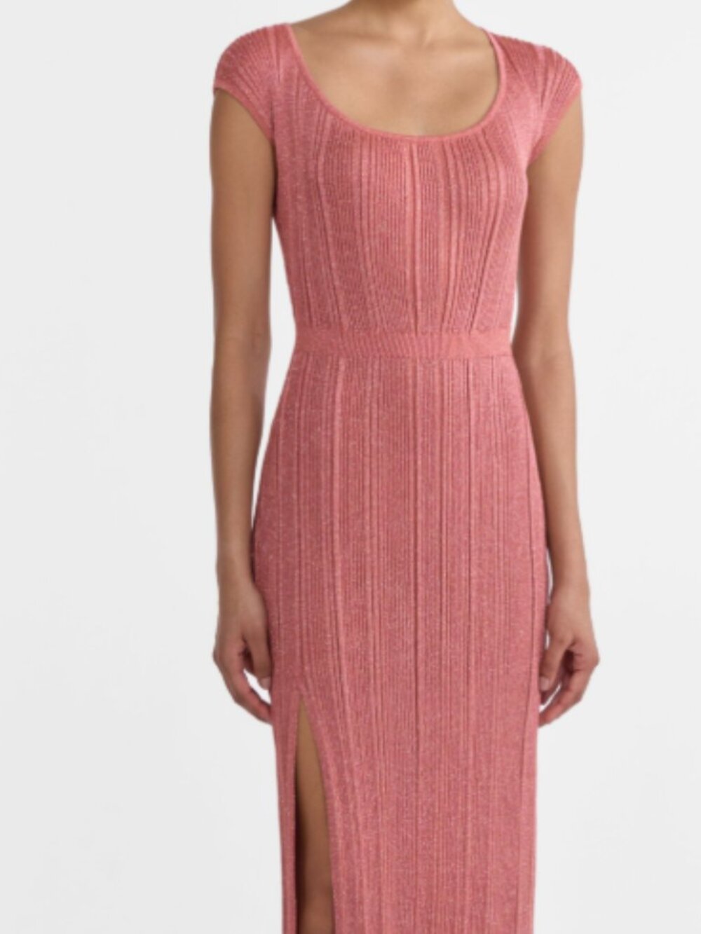 SALONI Venyx Stardust Rib Dress - Copper (M)